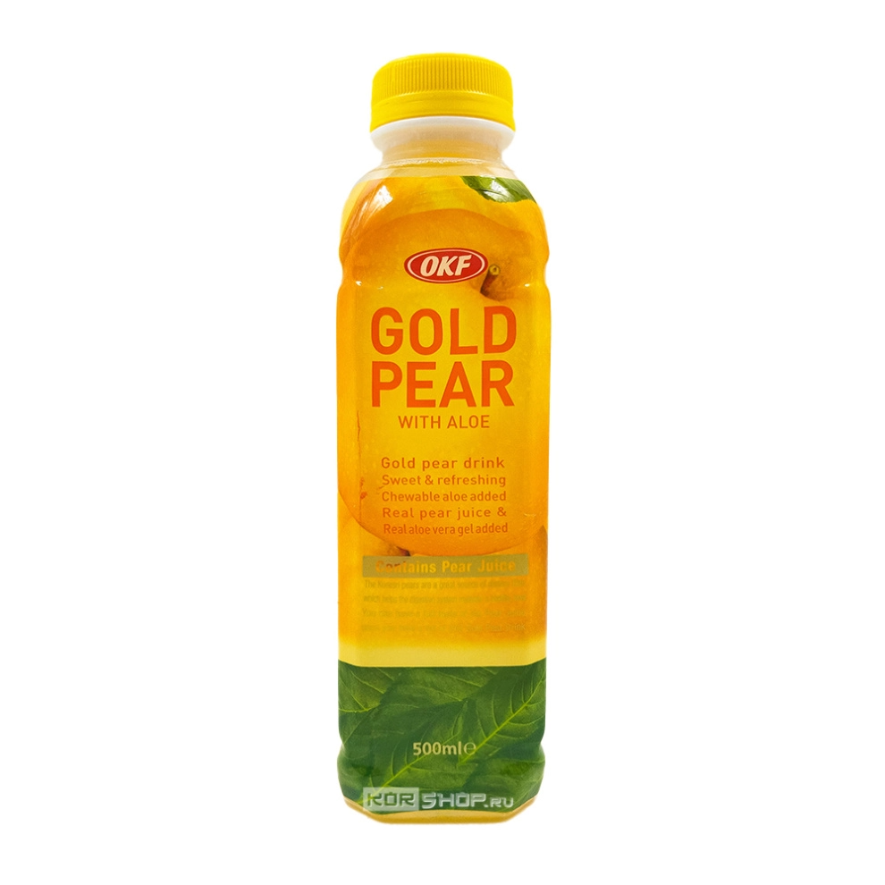 Напиток «Груша + Алоэ» фруктовый освежающий Gold Pear With Aloe OKF, Корея, 500 мл. Срок до 18.09.2026. АкцияРаспродажа