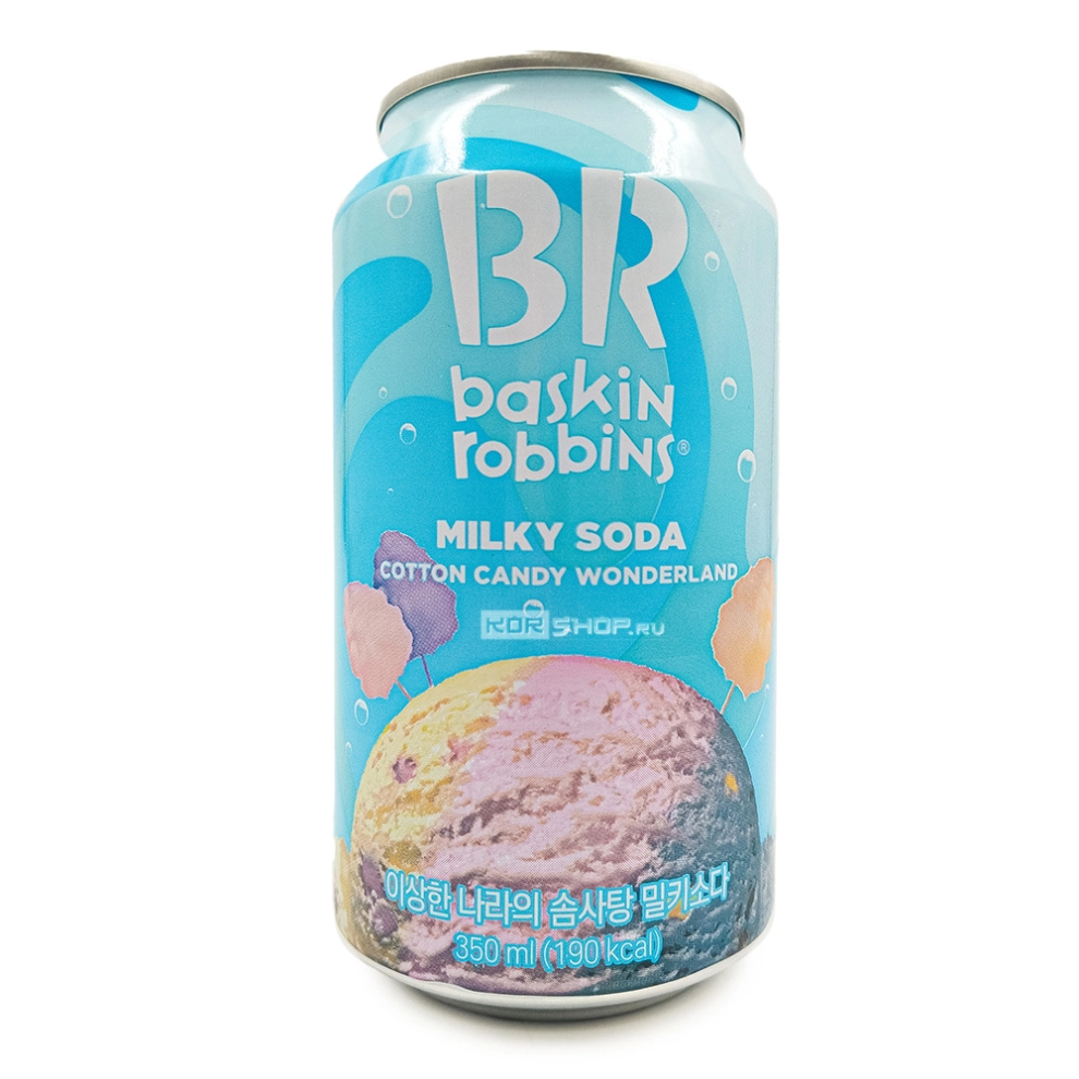 Напиток газированный б/а «Содовая со вкусом сахарной ваты» Wonderland Baskin Robbins, Корея, 350 мл